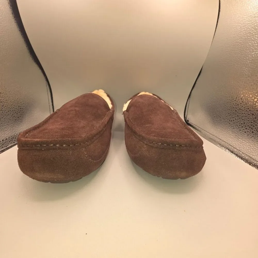 UGG Men's Ascot Suede Slipper Espresso Brown Size 10 WITH BOX